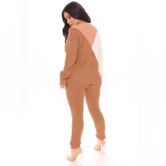 Fashion Nova Sweater Legging Set Women’s Small You're The One Taupe/combo - Picture 3 of 14